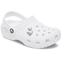 Women|Men Silver Double Heart Jibbitz™ charms | Crocs Discount