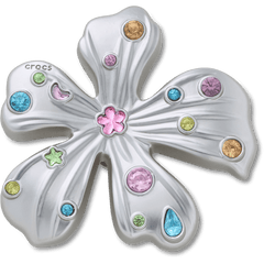 Women|Men Silver Meta Gem Flower Jibbitz™ charms | Crocs us