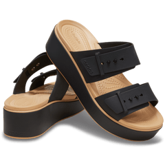 Women Brooklyn Buckle Matte Wrap Low Wedge | Crocs For sale