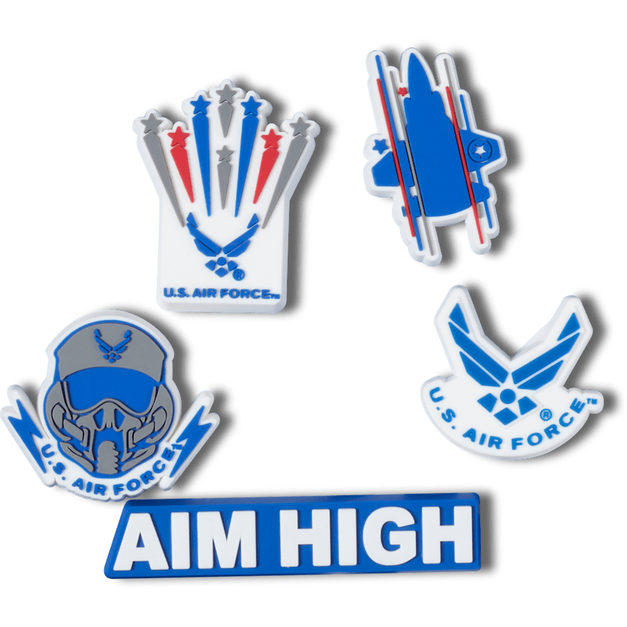Women|Men|Kids|Jibbitz™ Charms Armed Forces US Air Force 5Pck Jibbitz Shoe Charm | Crocs Outlet