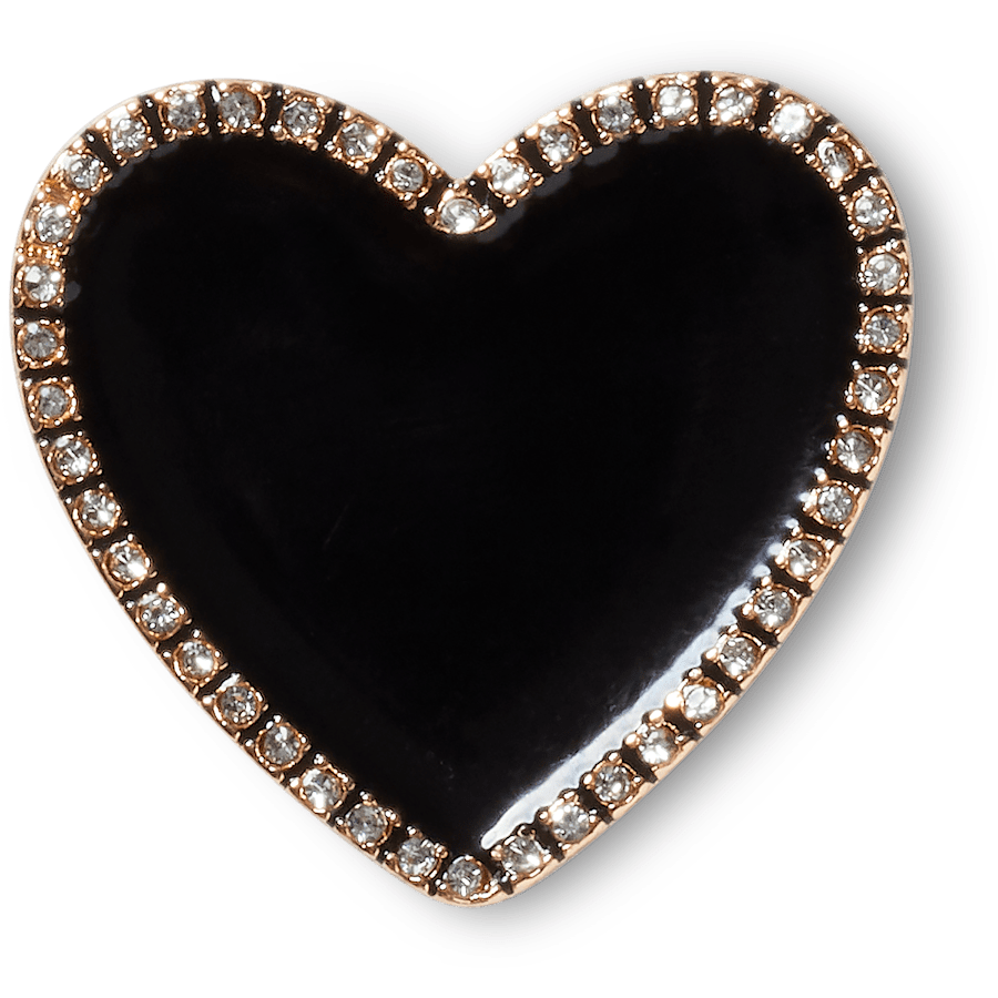 Women|Men|Jibbitz™ Charms Black Heart with Gold Outline Jibbitz™ charms | Crocs Sale