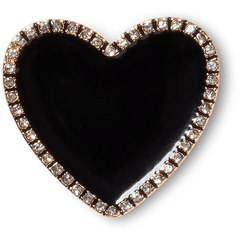 Women|Men|Jibbitz™ Charms Black Heart with Gold Outline Jibbitz™ charms | Crocs Sale