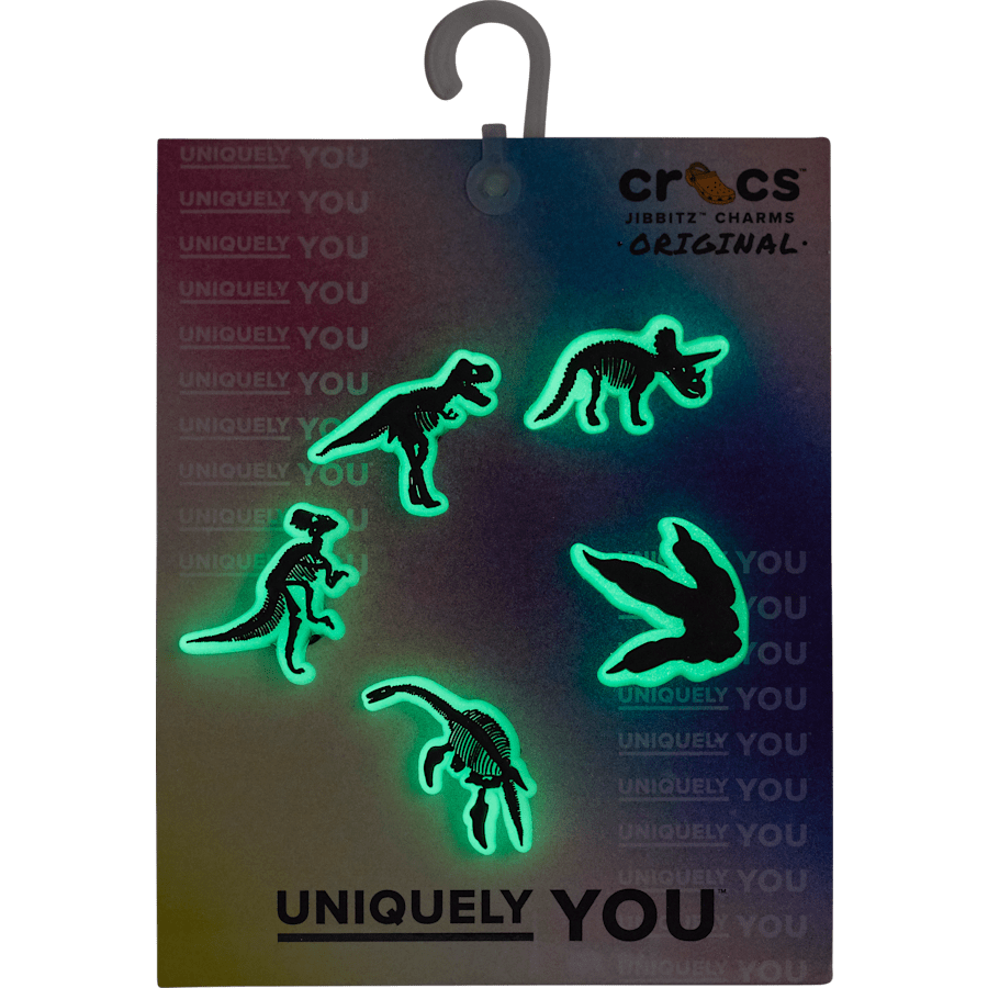 Women|Men|Jibbitz™ Charms Glow In The Dark Dino 5 Pack Jibbitz Shoe Charm | Crocs On sale