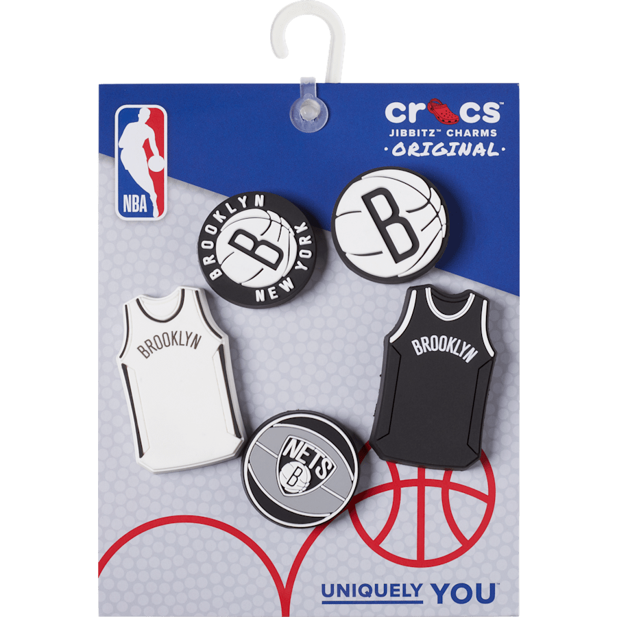 Women|Men|Jibbitz™ Charms NBA Brooklyn Nets 5 Pack Jibbitz™ charms | Crocs On sale