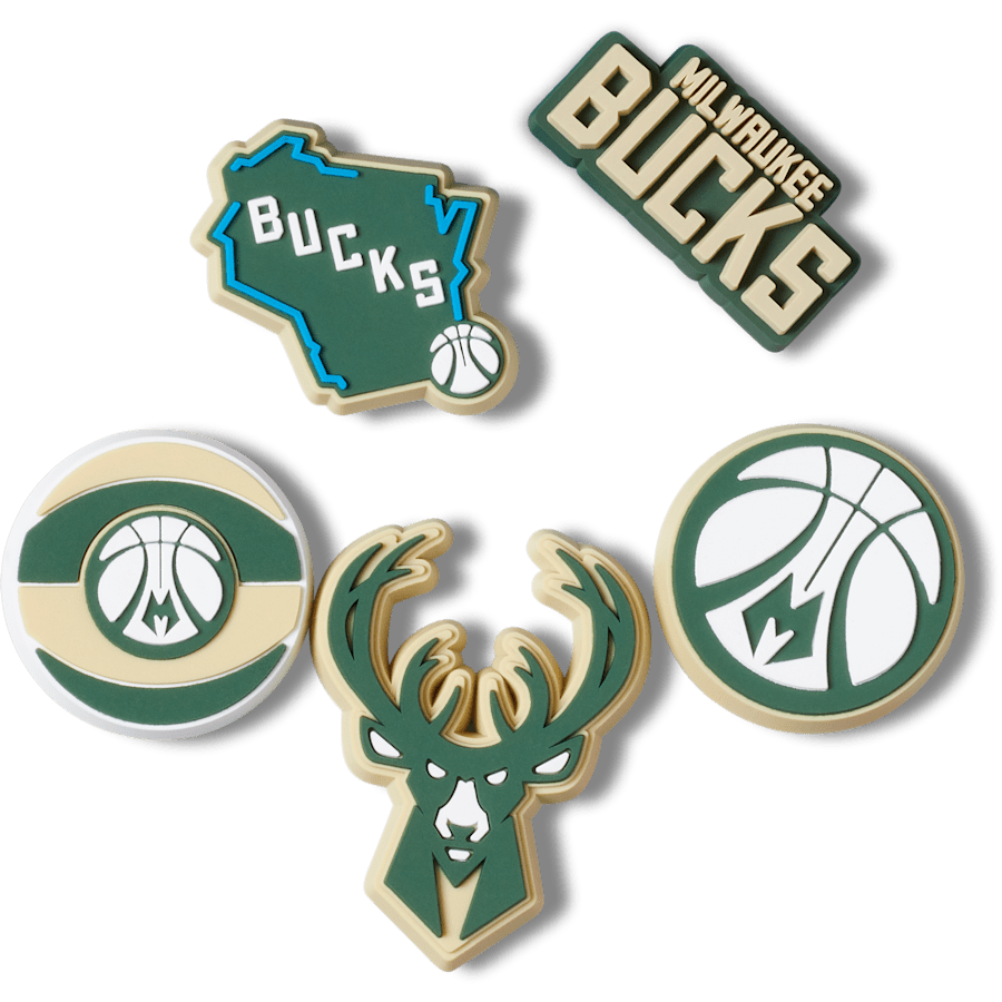 Women|Men|Jibbitz™ Charms NBA Milwaukee Bucks 5 Pack Jibbitz™ charms | Crocs