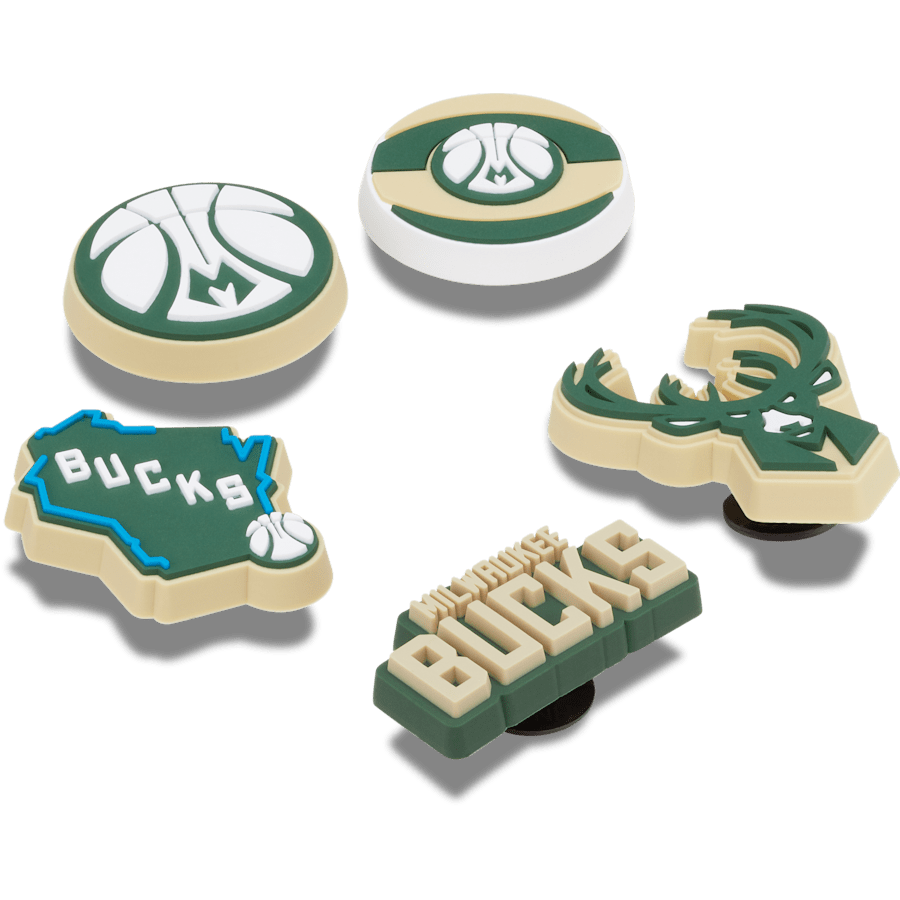 Women|Men|Jibbitz™ Charms NBA Milwaukee Bucks 5 Pack Jibbitz™ charms | Crocs
