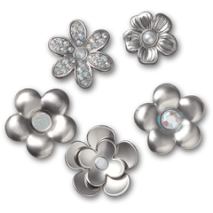 Women|Men|Jibbitz™ Charms Monochrome Slvr Flwrs 5 Pack Jibbitz™ charms | Crocs us