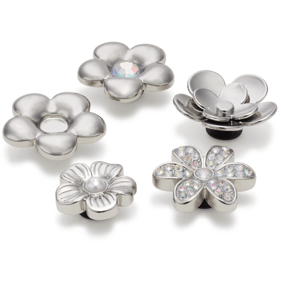 Women|Men|Jibbitz™ Charms Monochrome Slvr Flwrs 5 Pack Jibbitz™ charms | Crocs us