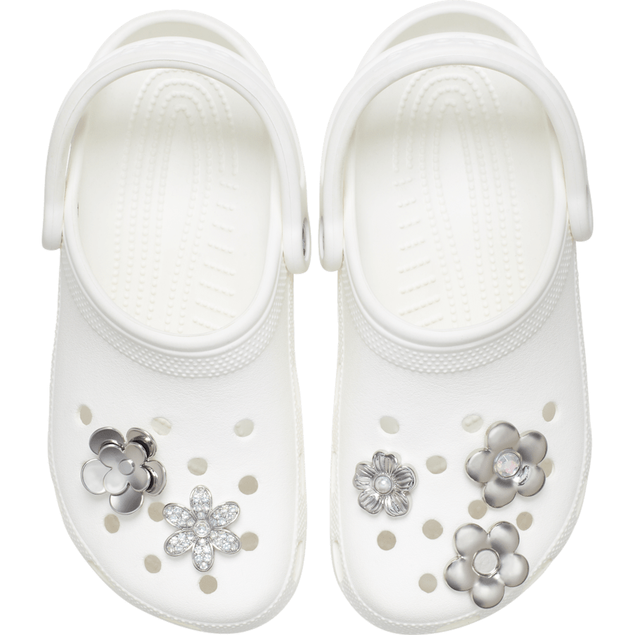 Women|Men|Jibbitz™ Charms Monochrome Slvr Flwrs 5 Pack Jibbitz™ charms | Crocs us