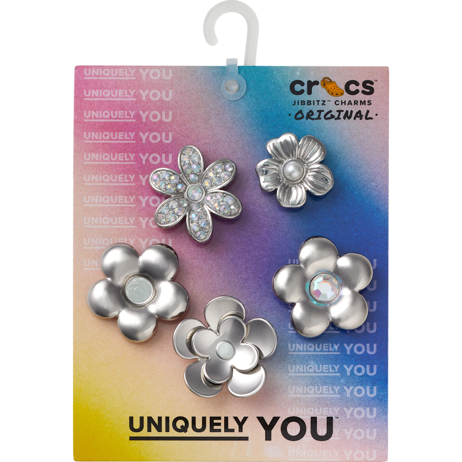 Women|Men|Jibbitz™ Charms Monochrome Slvr Flwrs 5 Pack Jibbitz™ charms | Crocs us