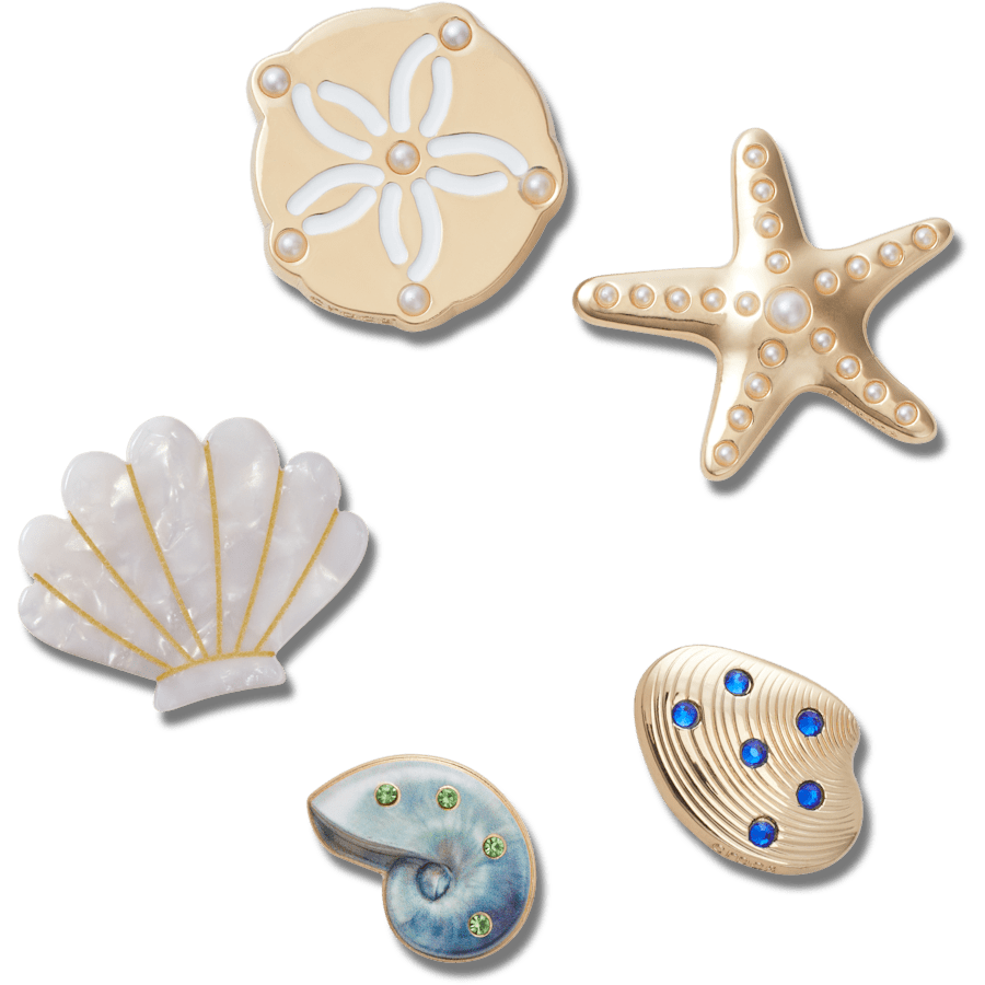 Women|Men|Jibbitz™ Charms Gold Seashell 5 Pack Jibbitz™ charms | Crocs us