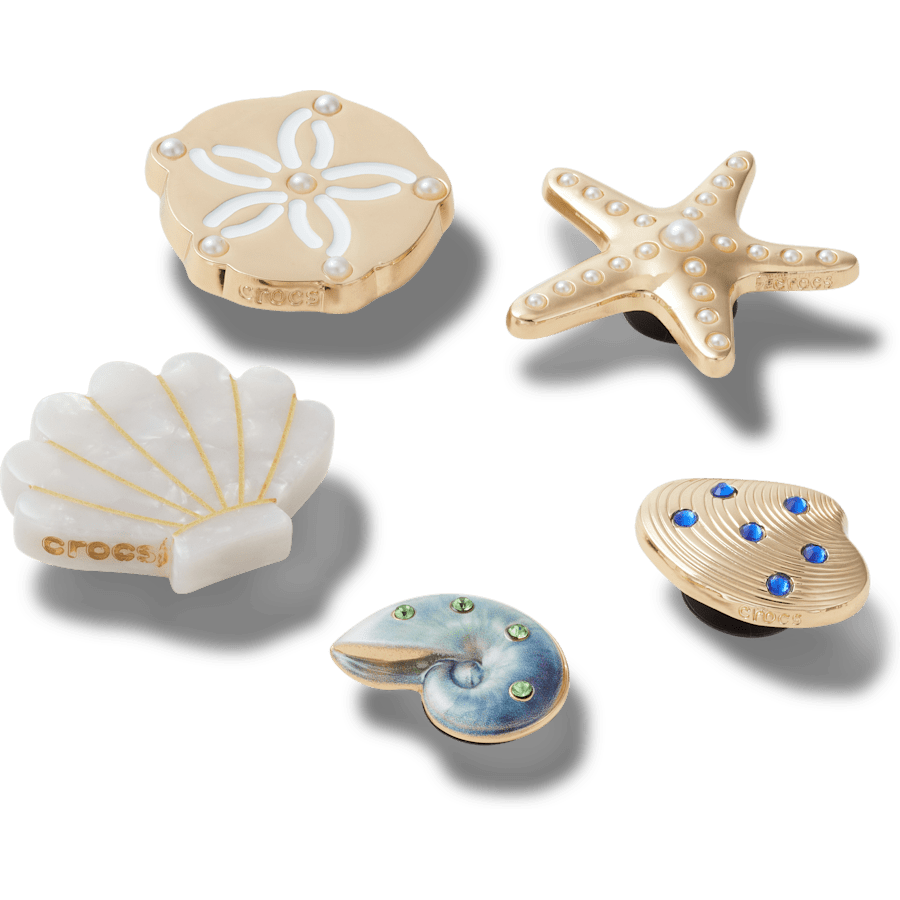 Women|Men|Jibbitz™ Charms Gold Seashell 5 Pack Jibbitz™ charms | Crocs us