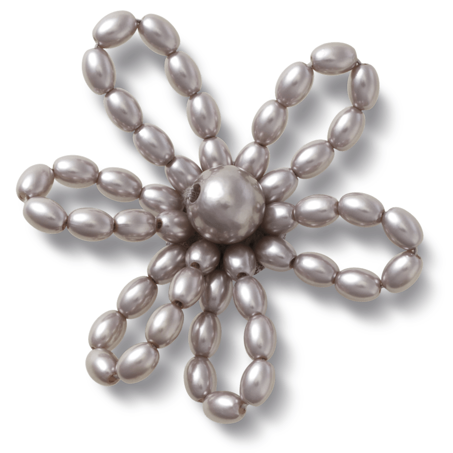 Women|Men|Jibbitz™ Charms Grey Pearl Beaded Daisy Jibbitz™ charms | Crocs Outlet
