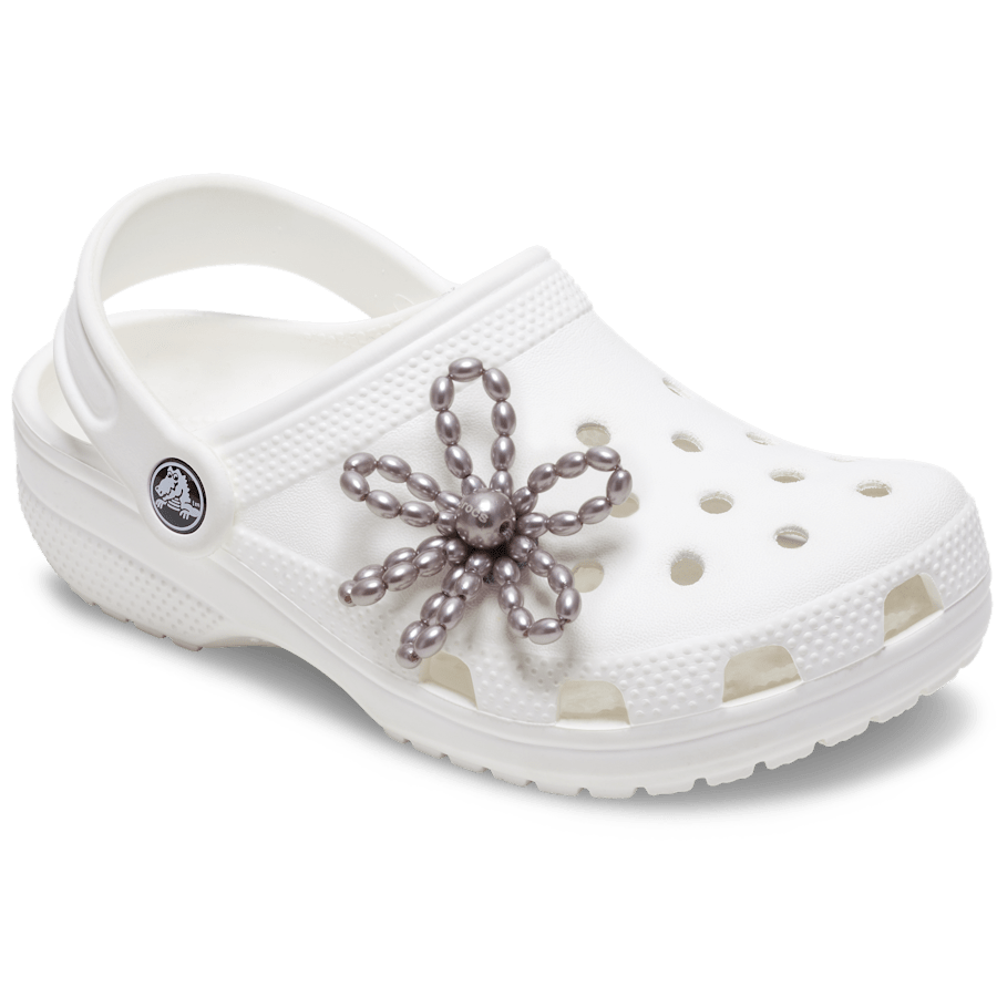 Women|Men|Jibbitz™ Charms Grey Pearl Beaded Daisy Jibbitz™ charms | Crocs Outlet