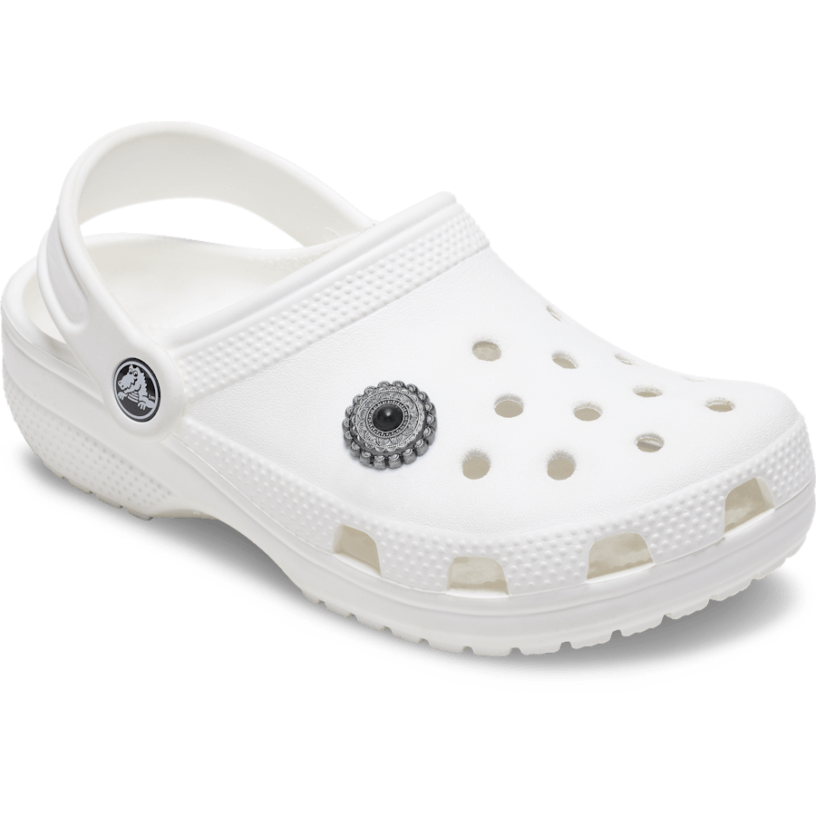 Women|Men|Jibbitz™ Charms Silver and Black Emblem Jibbitz™ charms | Crocs us