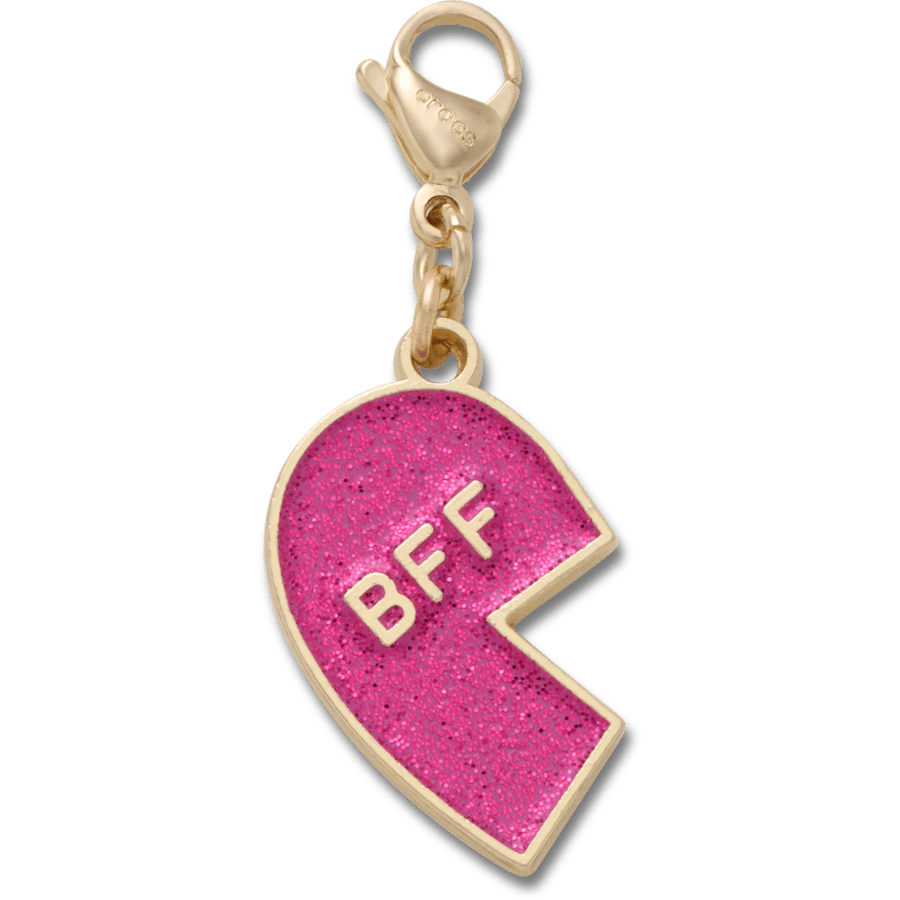 Women|Men|Kids|Jibbitz™ Charms Pink Glitter BFF Charm Left Jibbitz Shoe Charm | Crocs us