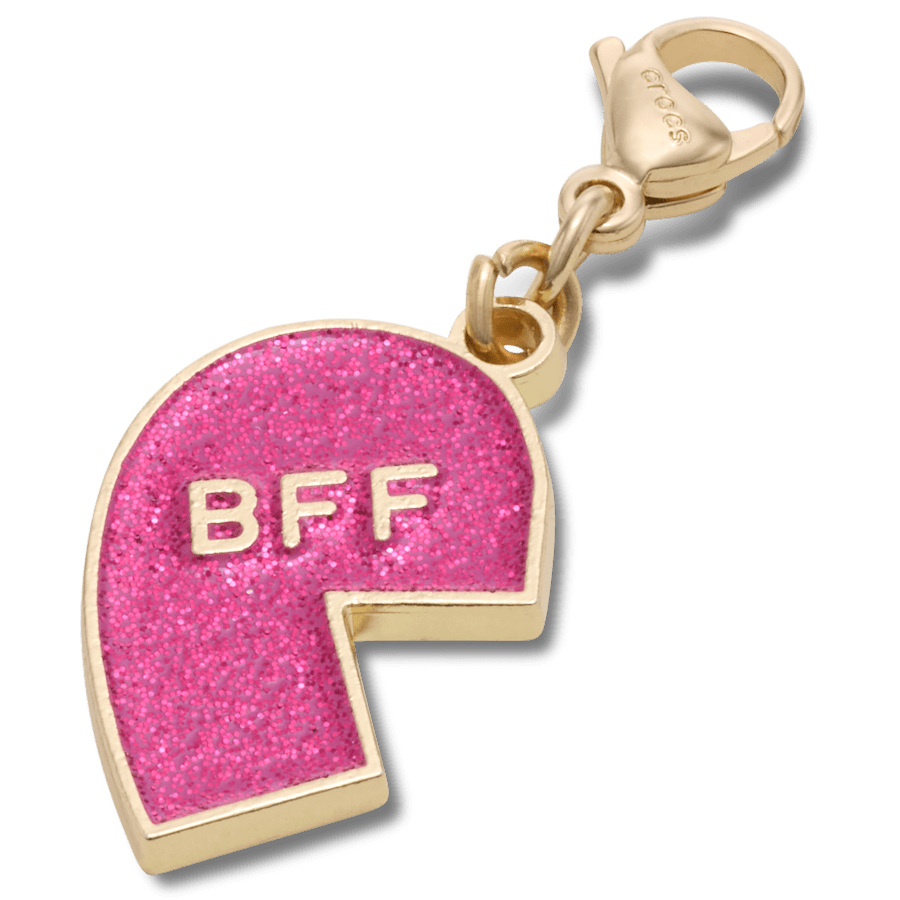 Women|Men|Kids|Jibbitz™ Charms Pink Glitter BFF Charm Left Jibbitz Shoe Charm | Crocs us