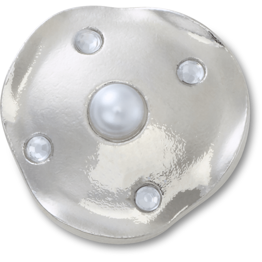 Women|Men|Jibbitz™ Charms Silver and Pearl Disc Jibbitz™ charms | Crocs