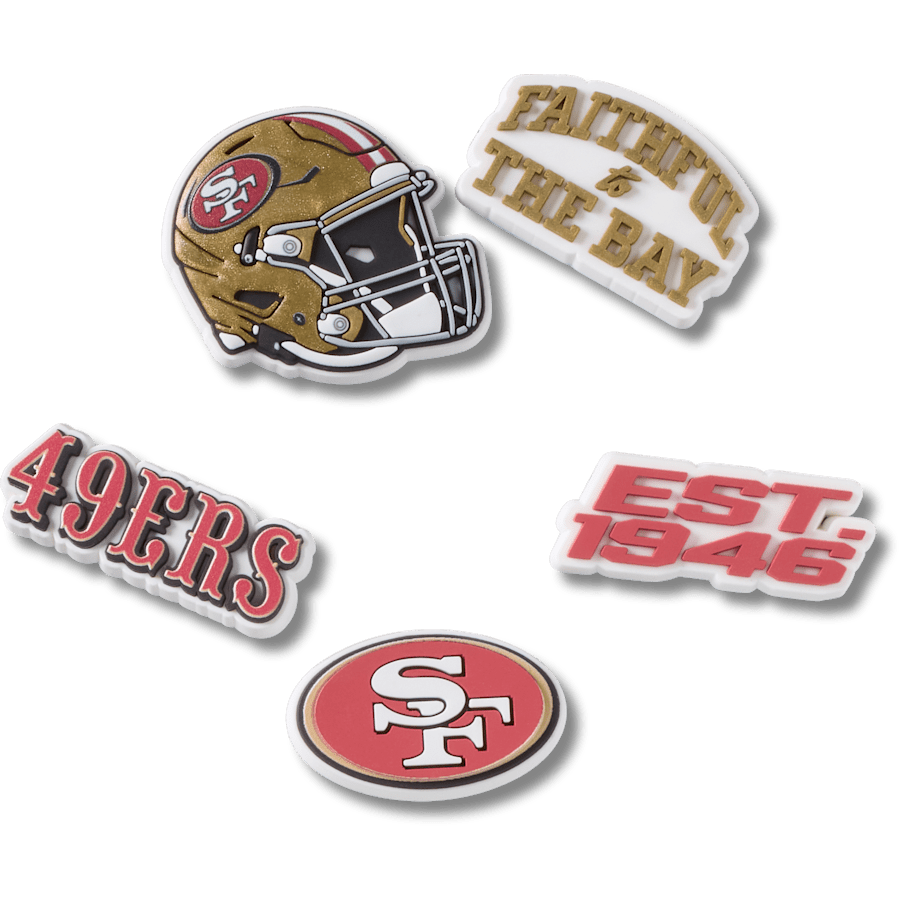 Women|Men|Jibbitz™ Charms NFL San Francisco 49ers 5 Pack Jibbitz Shoe Charm | Crocs Discount