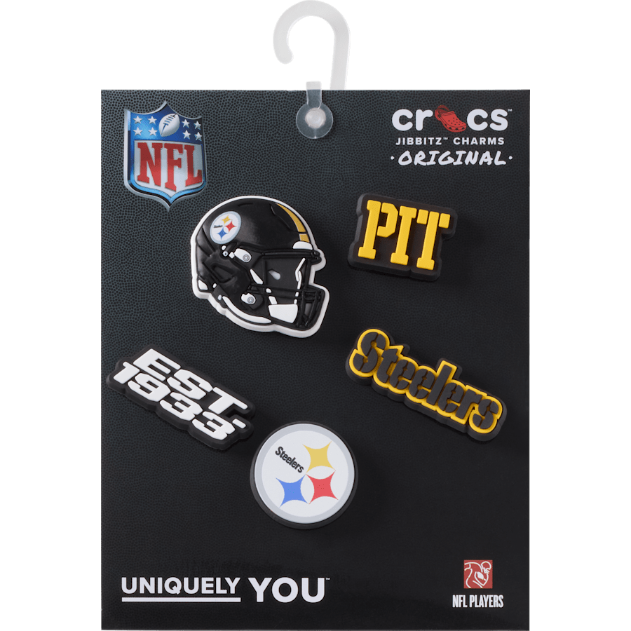 Women|Men|Jibbitz™ Charms NFL Pittsburgh Steelers 5 Pack Jibbitz Shoe Charm | Crocs Near me