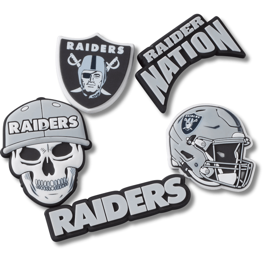 Women|Men|Jibbitz™ Charms NFL Las Vegas Raiders 5 Pack Jibbitz Shoe Charm | Crocs For sale