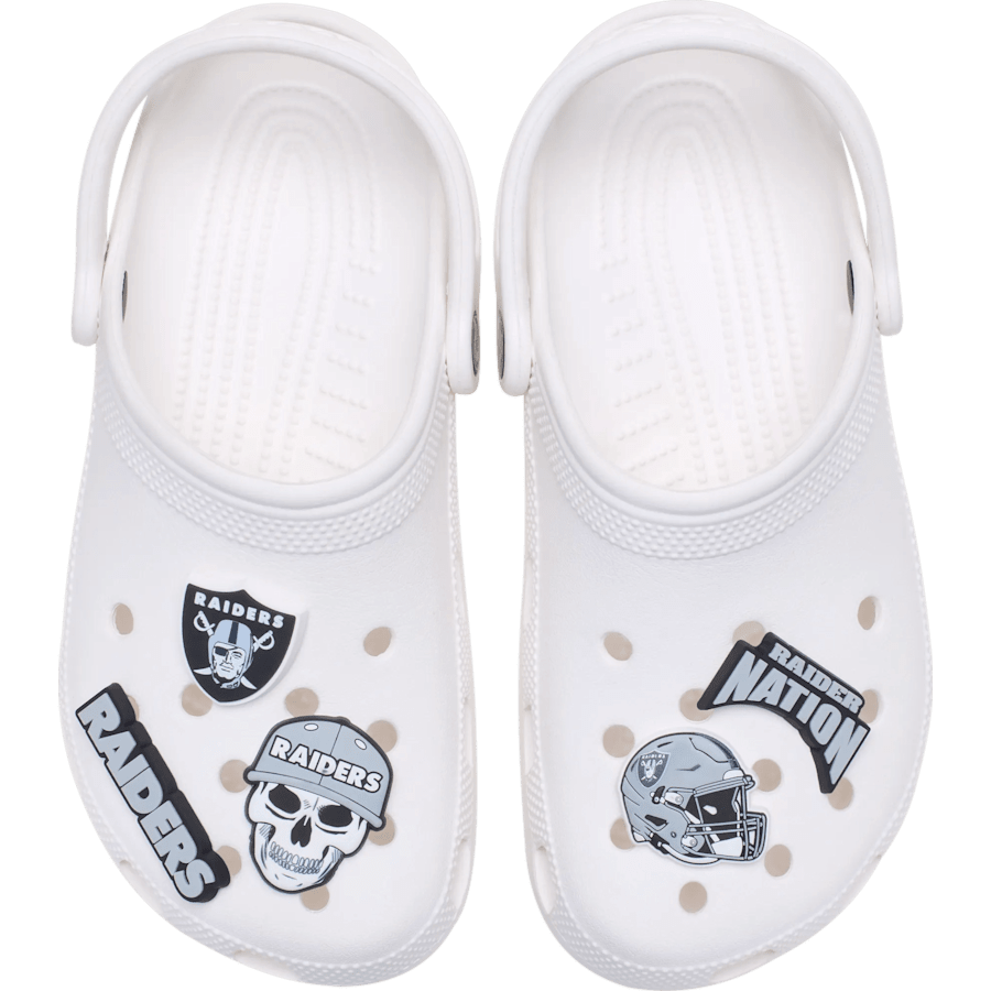 Women|Men|Jibbitz™ Charms NFL Las Vegas Raiders 5 Pack Jibbitz Shoe Charm | Crocs For sale