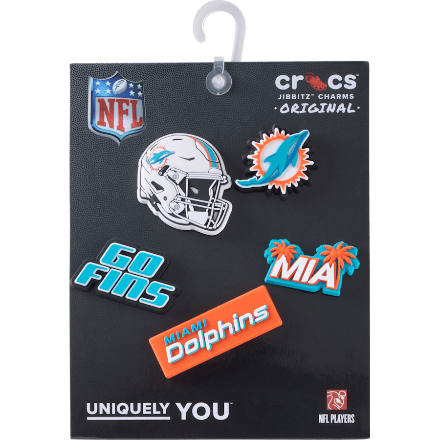 Women|Men|Jibbitz™ Charms NFL Miami Dolphins 5 Pack Jibbitz Shoe Charm | Crocs Online