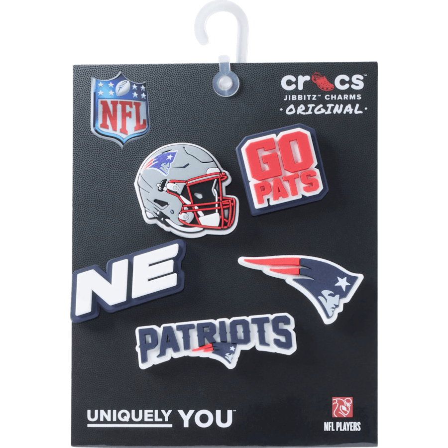 Women|Men|Jibbitz™ Charms NFL New England Patriots 5 Pack Jibbitz Shoe Charm | Crocs