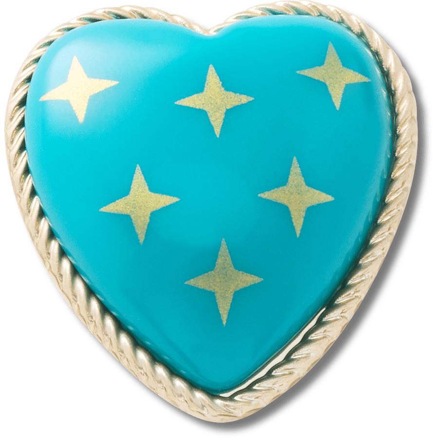 Women|Men Turquoise and Gold Heart Jibbitz™ charms | Crocs Online