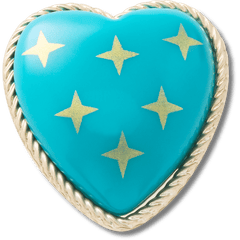 Women|Men Turquoise and Gold Heart Jibbitz™ charms | Crocs Online