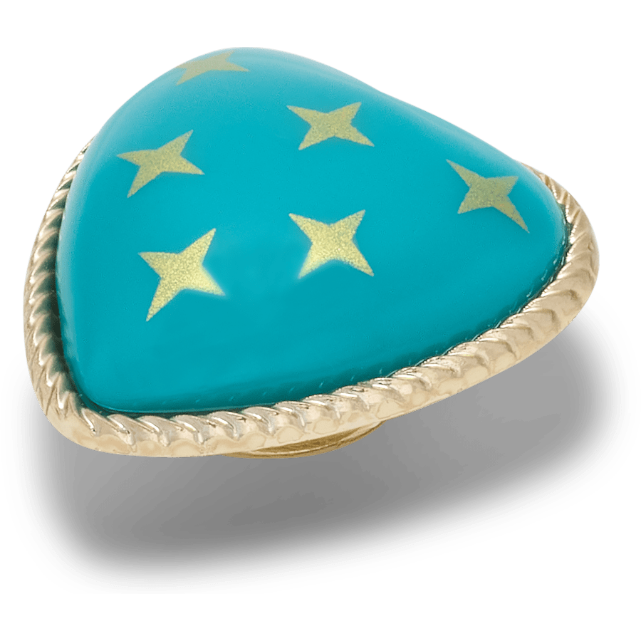 Women|Men Turquoise and Gold Heart Jibbitz™ charms | Crocs Online