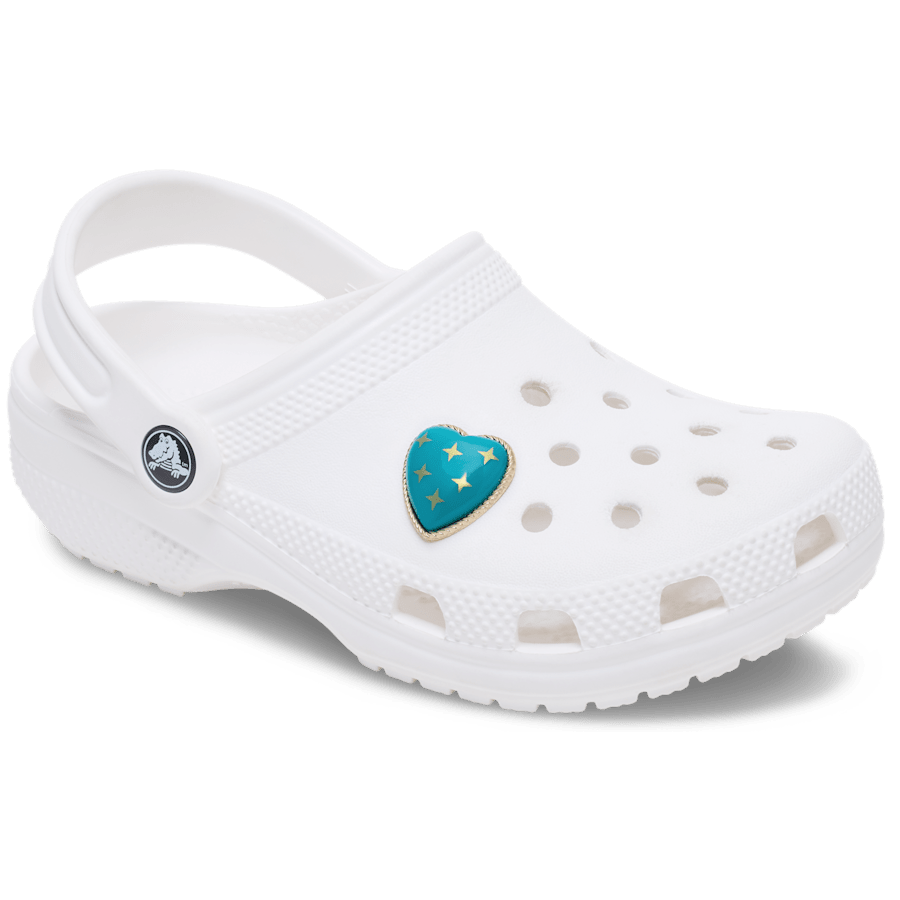 Women|Men Turquoise and Gold Heart Jibbitz™ charms | Crocs Online