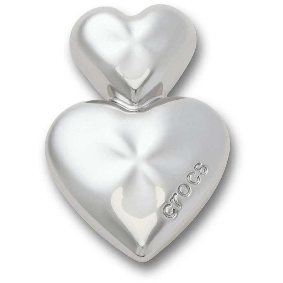 Women|Men Silver Double Heart Jibbitz™ charms | Crocs Discount