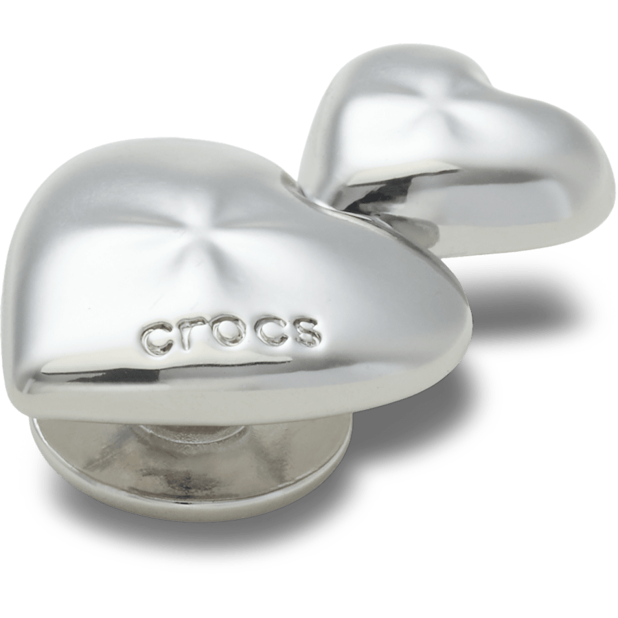 Women|Men Silver Double Heart Jibbitz™ charms | Crocs Discount