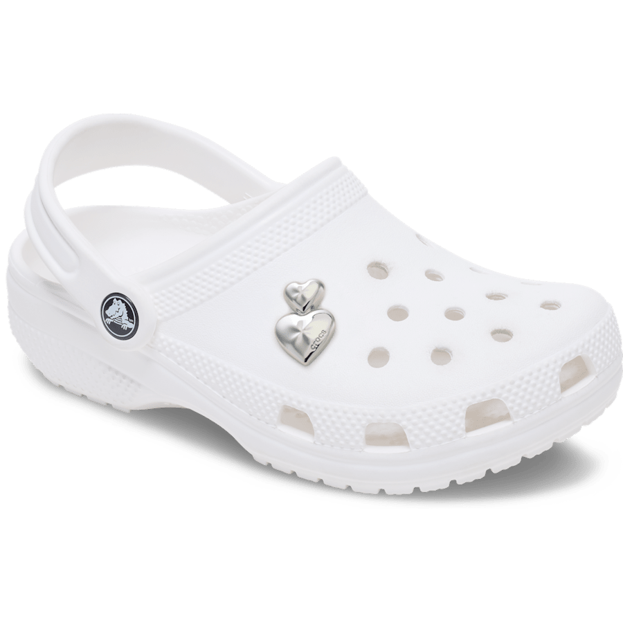 Women|Men Silver Double Heart Jibbitz™ charms | Crocs Discount