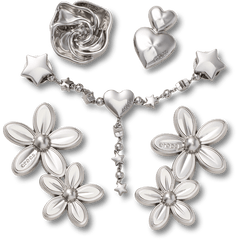 Women|Men|Jibbitz™ Charms Silver Meta Floral 5 Pack Jibbitz™ charms | Crocs