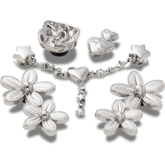 Women|Men|Jibbitz™ Charms Silver Meta Floral 5 Pack Jibbitz™ charms | Crocs