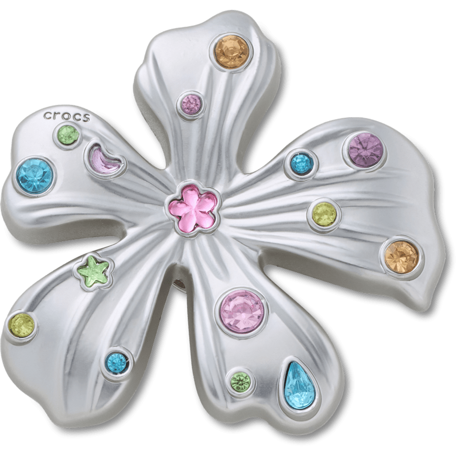 Women|Men Silver Meta Gem Flower Jibbitz™ charms | Crocs us