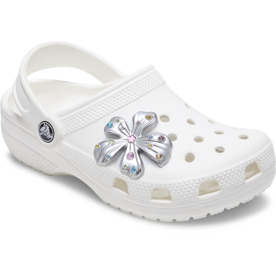 Women|Men Silver Meta Gem Flower Jibbitz™ charms | Crocs us