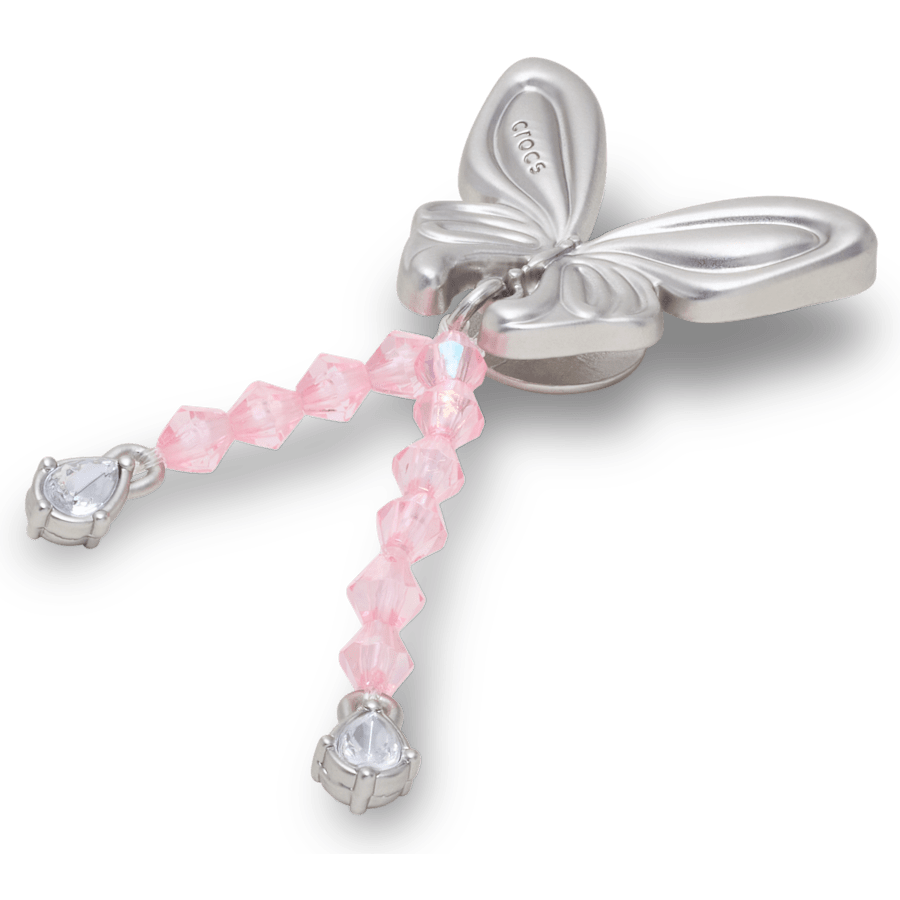 Women|Men Silver Beaded Meta Butterfly Jibbitz™ charms | Crocs Near me