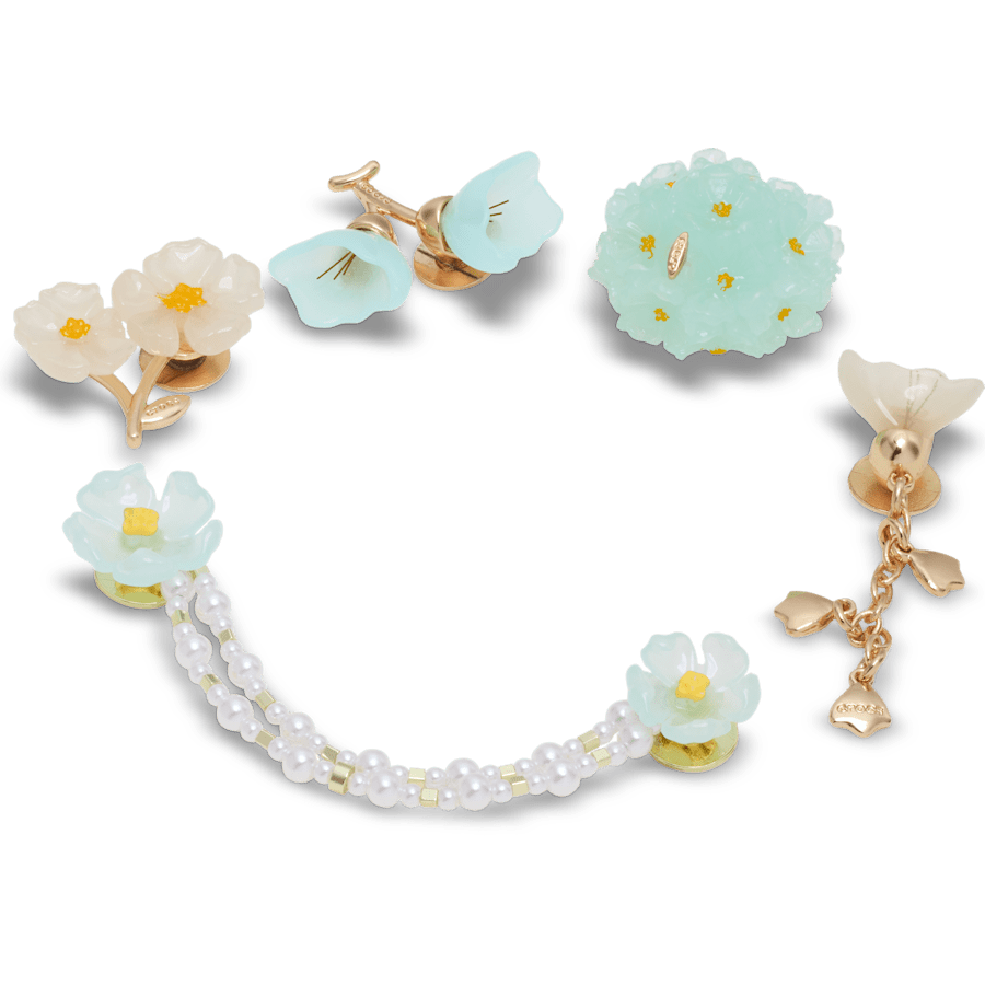Women|Men|Jibbitz™ Charms Blue Dainty Floral 5 Pack Jibbitz™ charms | Crocs Near me