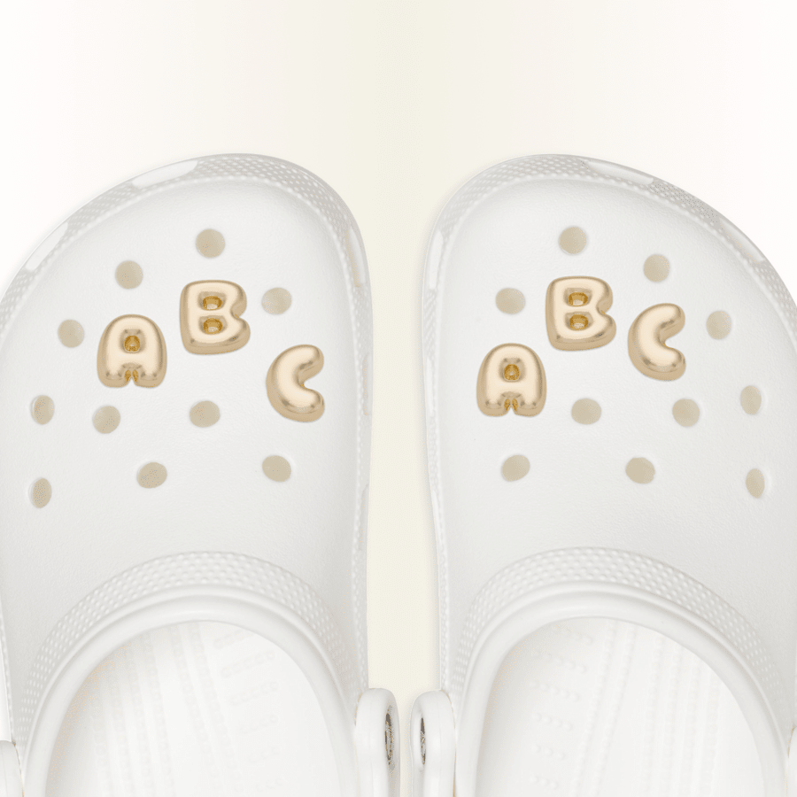 Women|Men|Jibbitz™ Charms Gold Bubble Letter A-Z Jibbitz™ charms | Crocs us