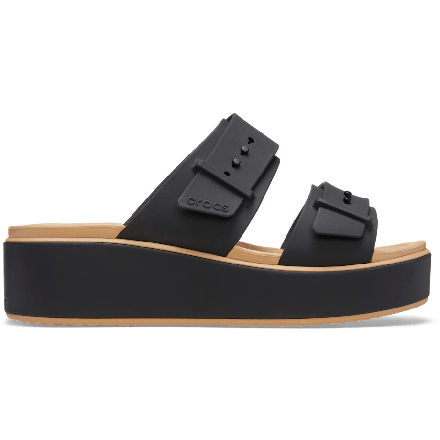 Women Brooklyn Buckle Matte Wrap Low Wedge | Crocs For sale