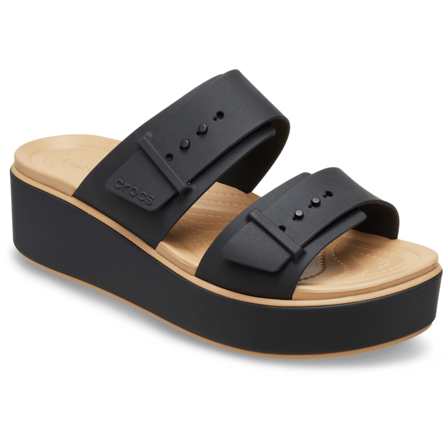 Women Brooklyn Buckle Matte Wrap Low Wedge | Crocs For sale