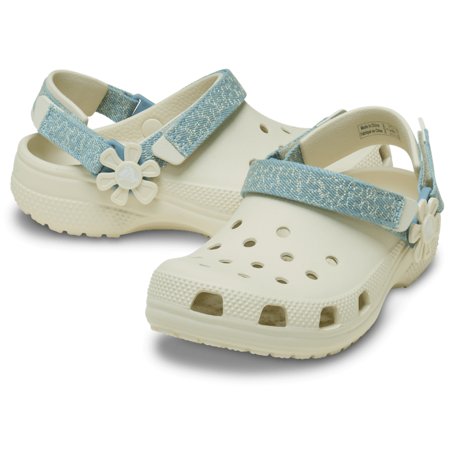 Kids Kids’ Classic Denim Flower Adjustable Backstrap Clog | Crocs Discount