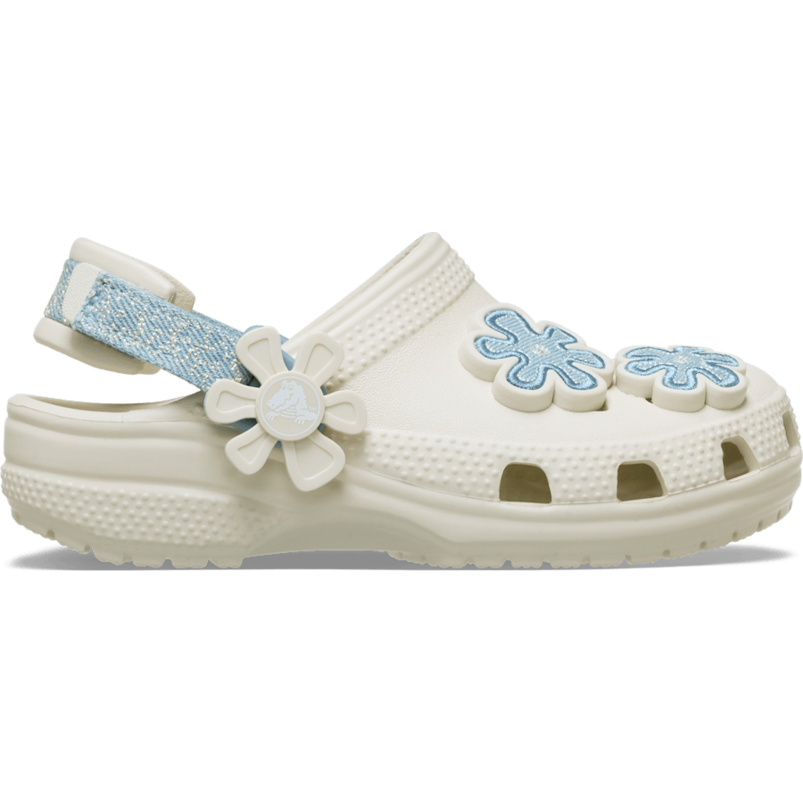 Kids Toddler Classic Denim Flower Adjustable Backstrap Clog | Crocs Online