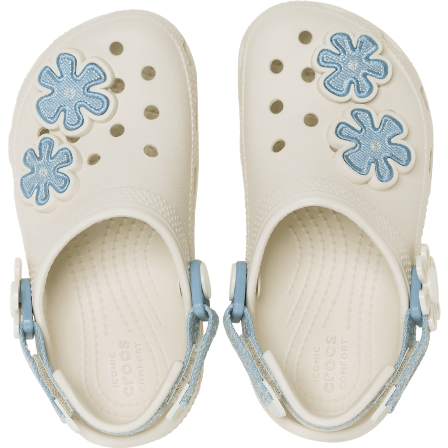 Kids Toddler Classic Denim Flower Adjustable Backstrap Clog | Crocs Online