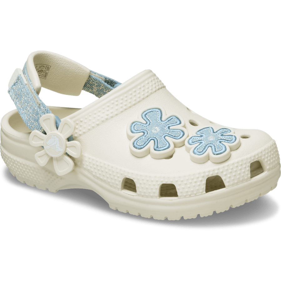 Kids Toddler Classic Denim Flower Adjustable Backstrap Clog | Crocs Online