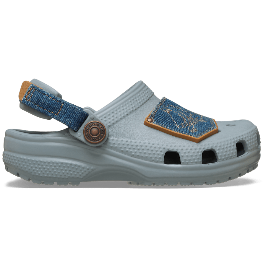 Kids Toddler Classic Denim Adjustable Backstrap Clog | Crocs