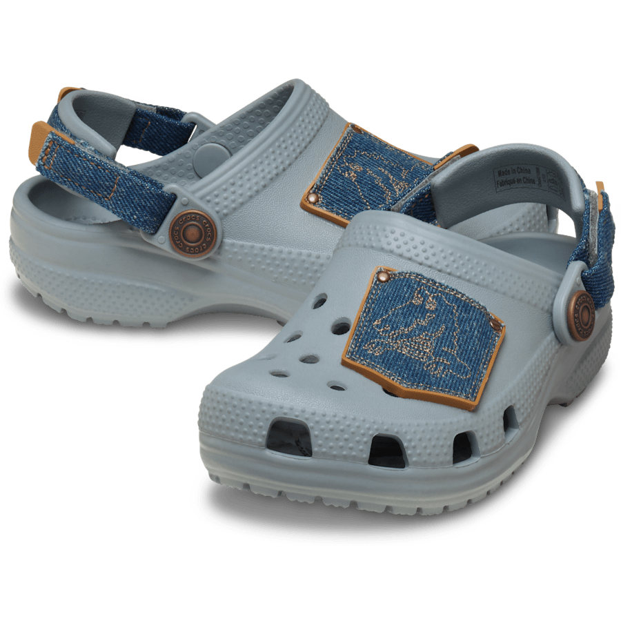 Kids Toddler Classic Denim Adjustable Backstrap Clog | Crocs